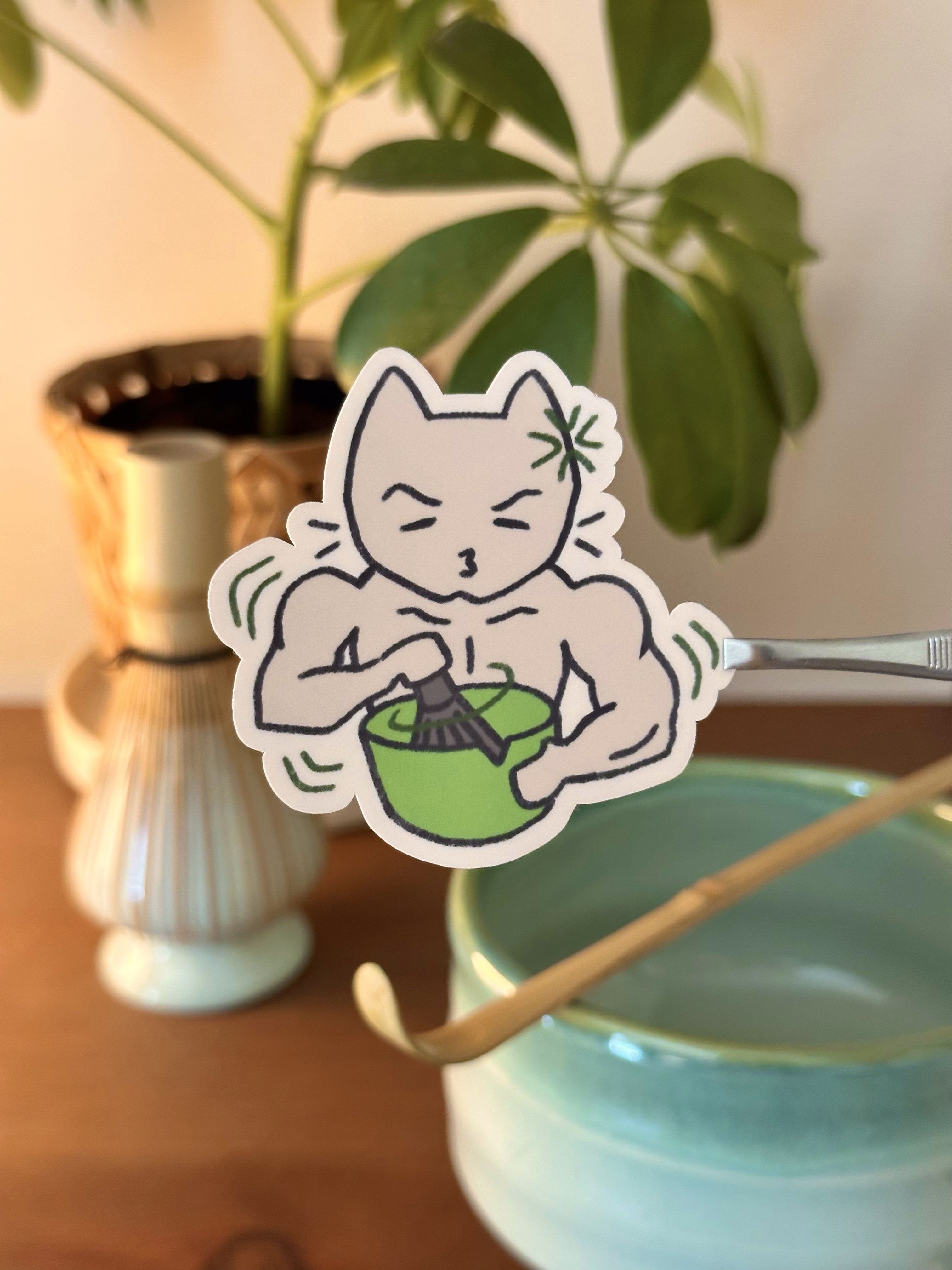 Buff Matcha Cat Art