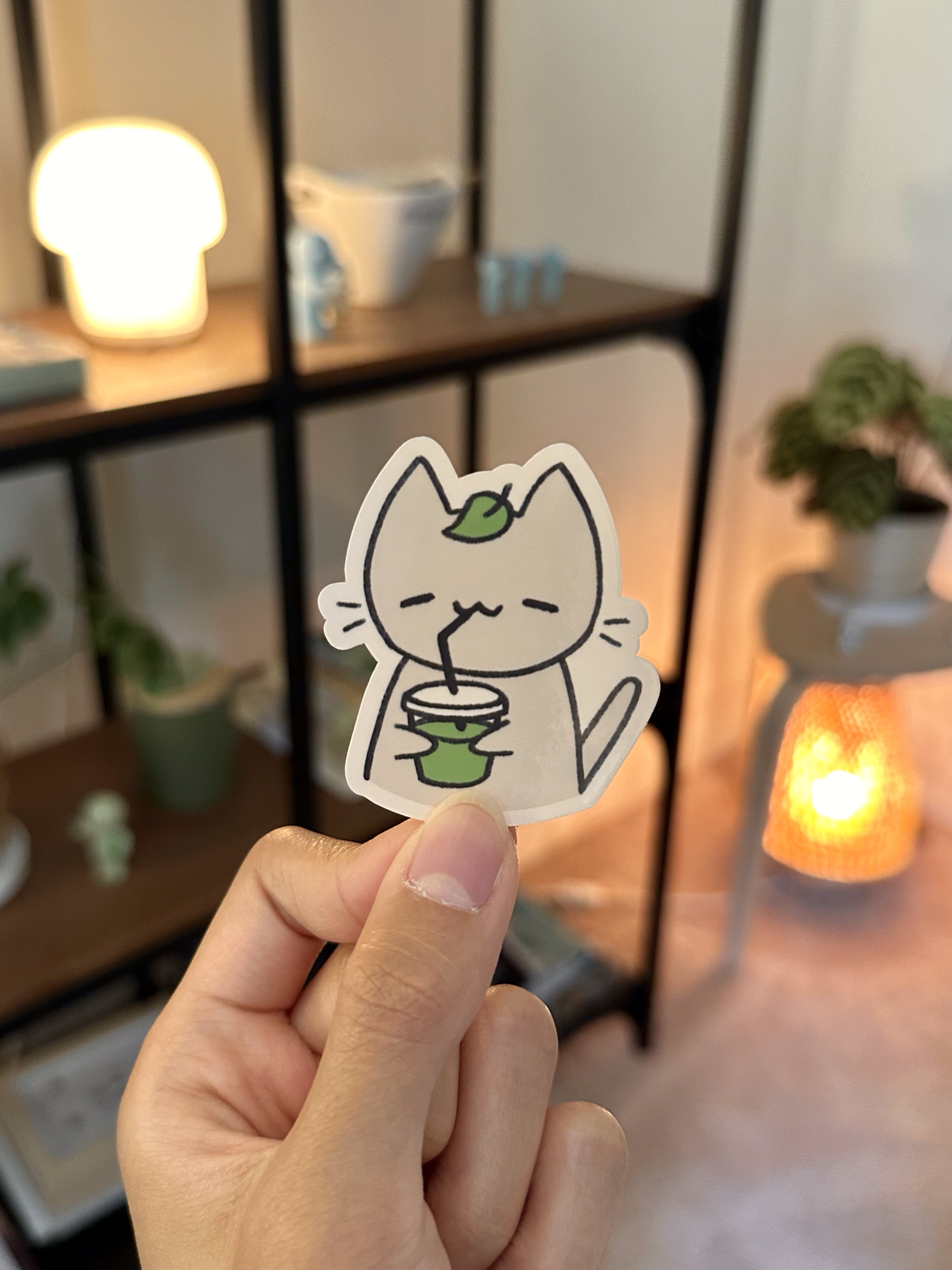 Ice Matcha Cat Art